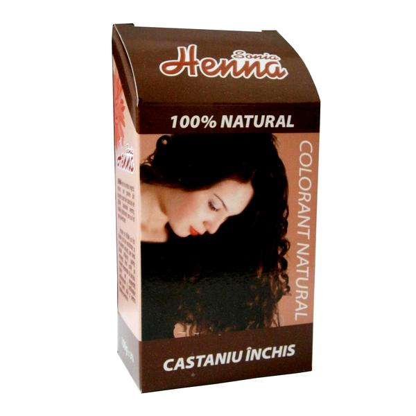Colorant natural castaniu inchis, 100 g - Henna Sonia