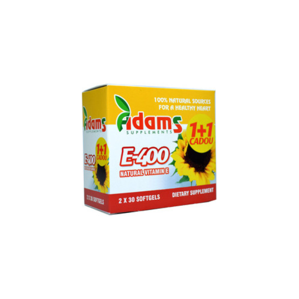 Vitamina E-400 Naturala, 30 capsule (1+1 Gratis) - Adams