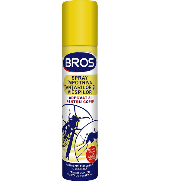Spray impotriva tantarilor si viespilor pentru copii, 90 ml - Bros