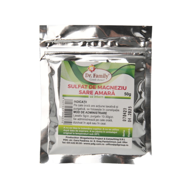Sare amara (sulfat de magneziu), plic 50 g - Dr. Family