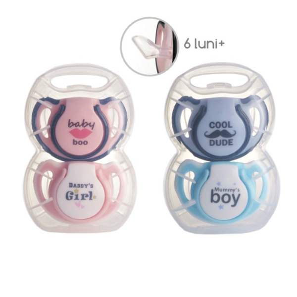 Set suzete ortodontice silicon + cutie pentru sterilizare (+6 luni) - Minut Baby