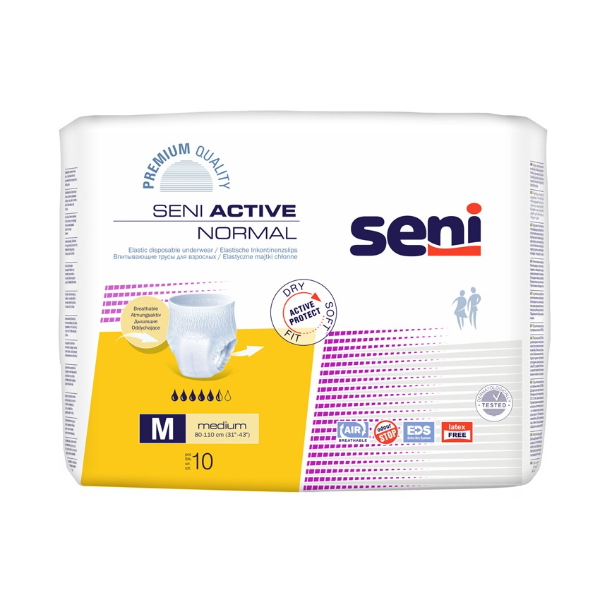 Chilot Elastic Absorbant Seni Active Normal, Medium, 10 bucati - Seni