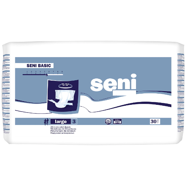 Scutece pentru Adulti Seni Basic, Large, 30 bucati - Seni