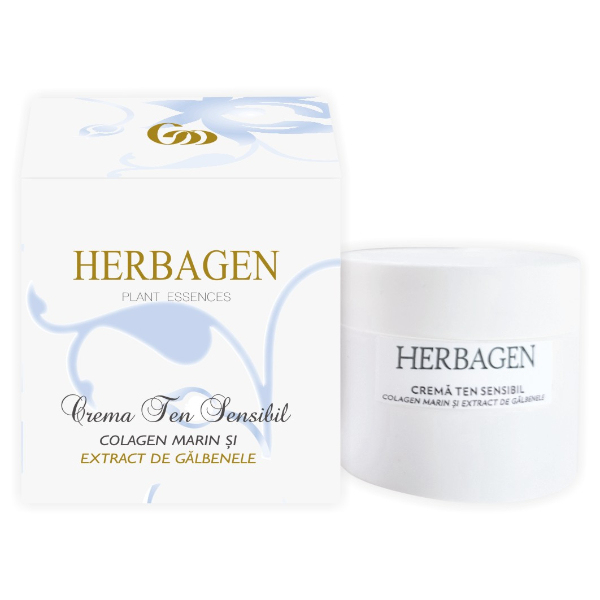 Crema pentru Ten Sensibil cu Colagen Marin si Extract de Galbenele, 100 ml - Herbagen