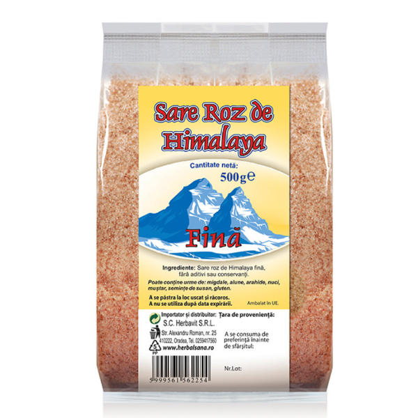 Sare roz de Himalaya fina, 500 g - Herbal Sana
