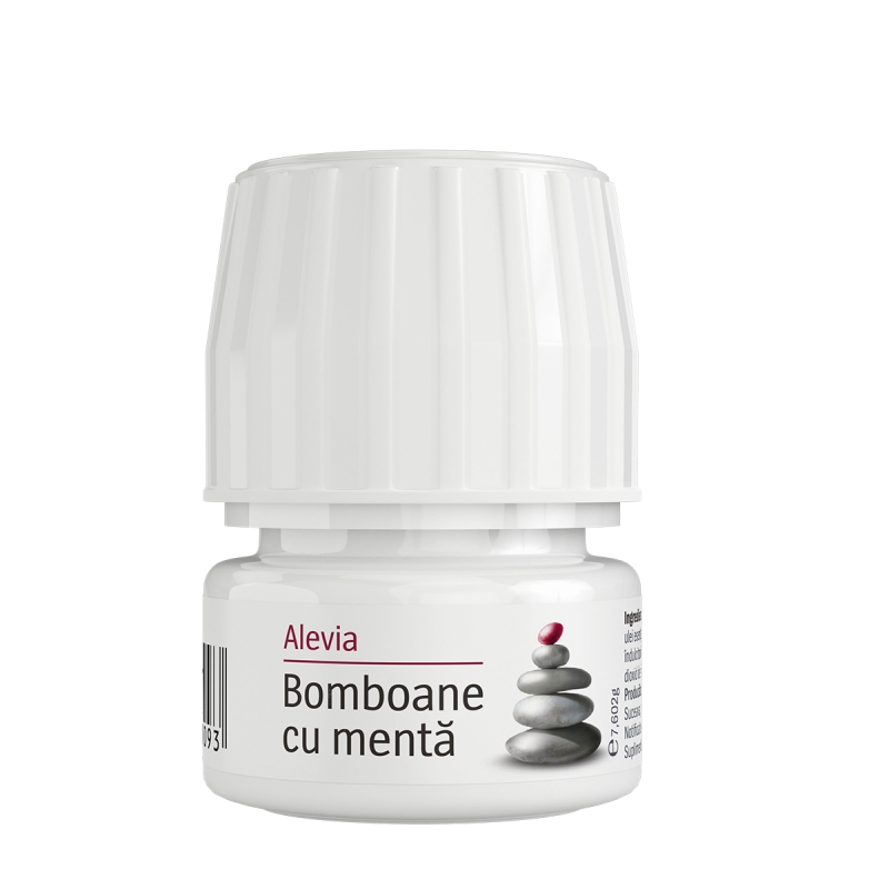 Bomboane cu menta, 60 comprimate - Alevia