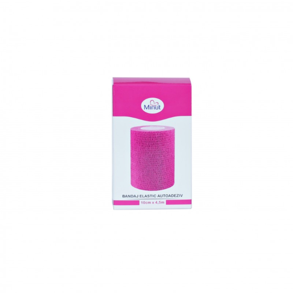 Bandaj autoadeziv roz 10cm x 4.5m - Minut