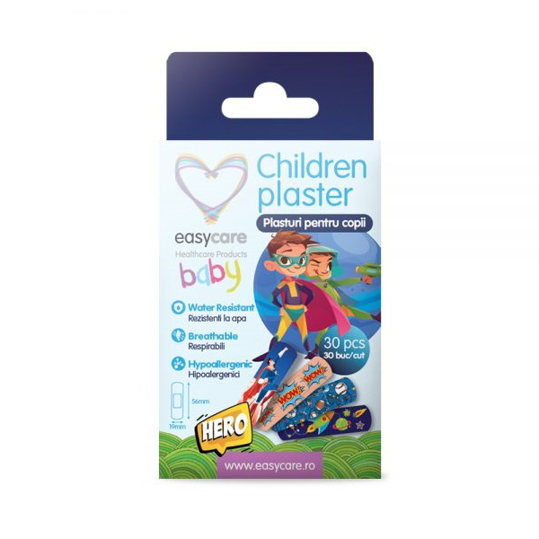 Plasturi copii cu figurine, 56x19mm, 30 bucati - EasyCare