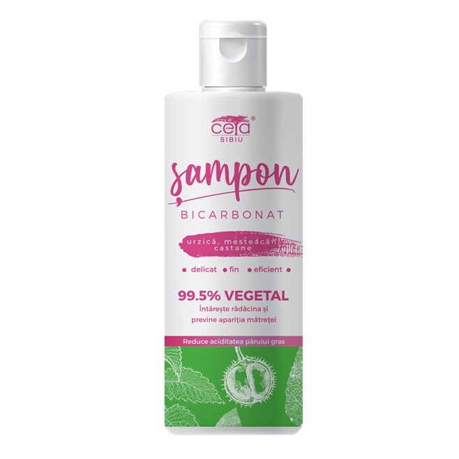 Sampon 99.5% vegetal cu bicarbonat, urzica, mesteacan si castane, 200 ml - Ceta Sibiu