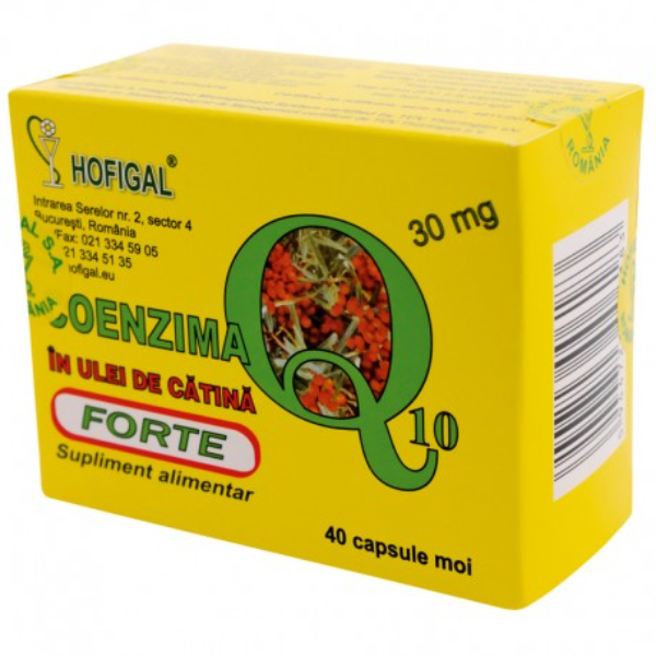 Coenzima Q10 in ulei de catina Forte 30 mg, 40 capsule - Hofigal