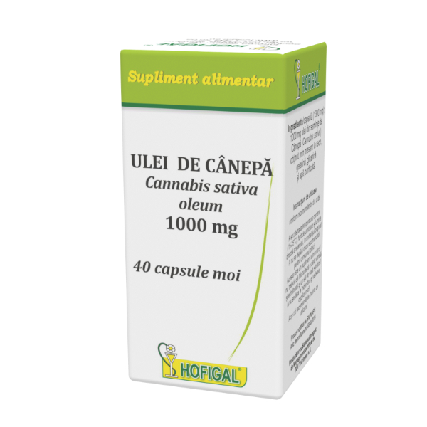 Ulei de Canepa 1000 mg, 40 capsule - Hofigal