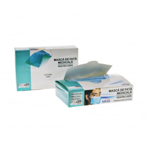 Masca Fata Medicala Copii, 3 straturi, elastic, Tip II - Minut