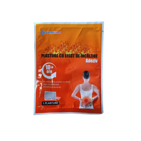 Plasture cu efect de incalzire cu carbune activ, 10 x 13 cm - Senssimed