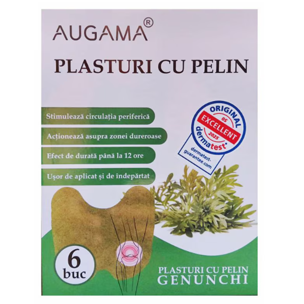 Plasturi cu pelin pentru genunchi, 6 bucati - Augama