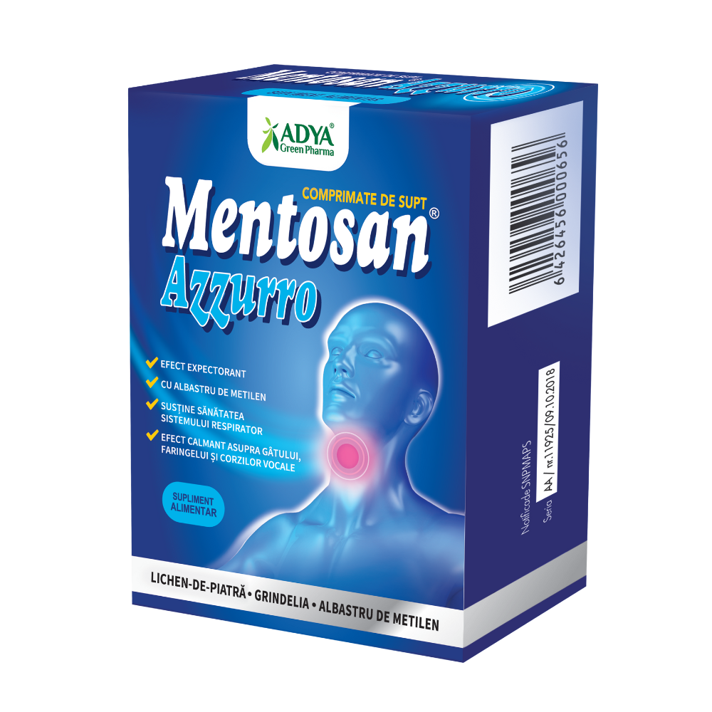 Mentosan Azzurro, 21 comprimate de supt - Adya