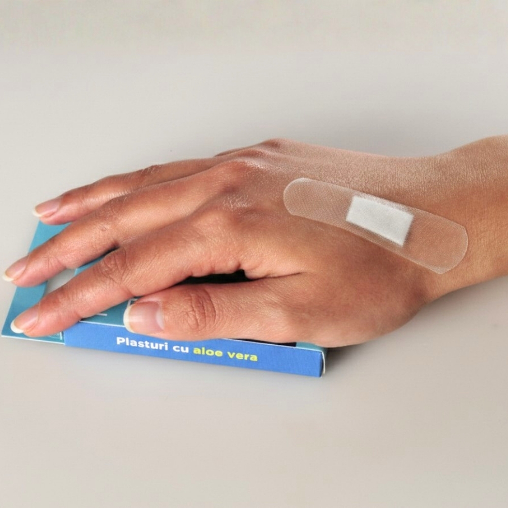 Plasturi cu aloe vera, 2 x 7 cm, 20 bucati - Minut